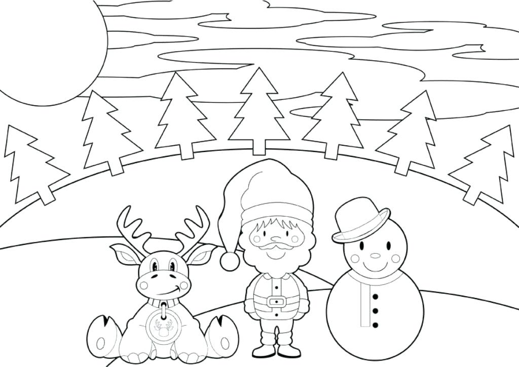 1024x725 Best Of Santa And Reindeer Coloring Pages For Reindeer And Snowman