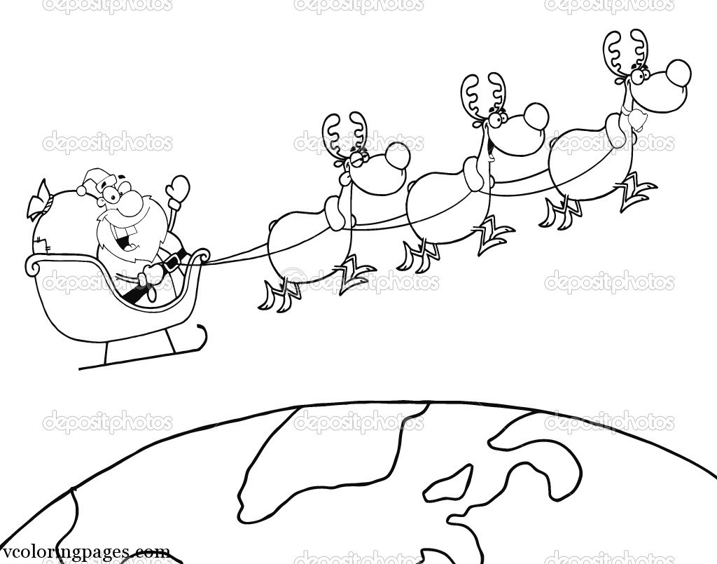 1024x805 Best Photos Of Printable Santa Sleigh And Reindeer