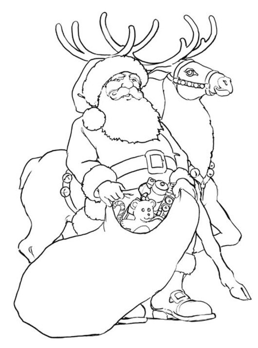 530x713 Rudolph And His Dad Donner Reindeer Coloring Page