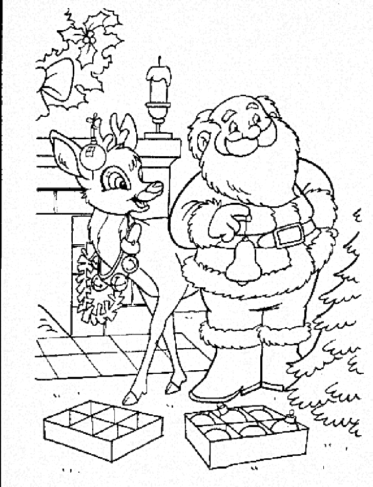 728x951 Santa Claus And Rudolph Coloring Pages Allmadecine Weddings