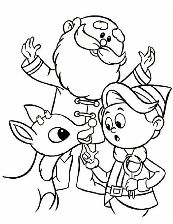 600x776 Coloring Pages Of Rudolph And Santa Rudolph Santa And Hermey