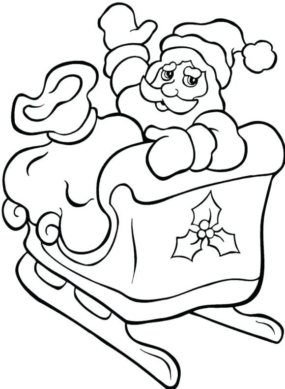 580x790 Santa And Sleigh Coloring Pages Printable Deepart