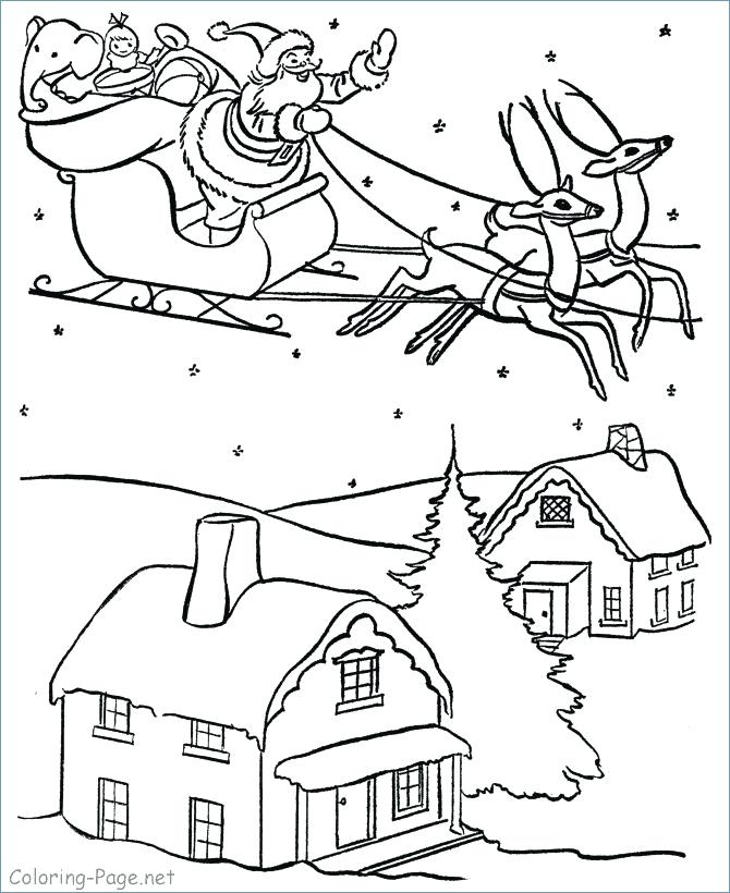 670x820 Santa Sleigh Coloring Page
