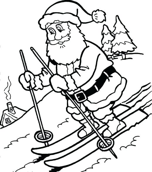 518x585 Santa Claus Coloring Sheet With A Enjoying The Snowy Day Coloring