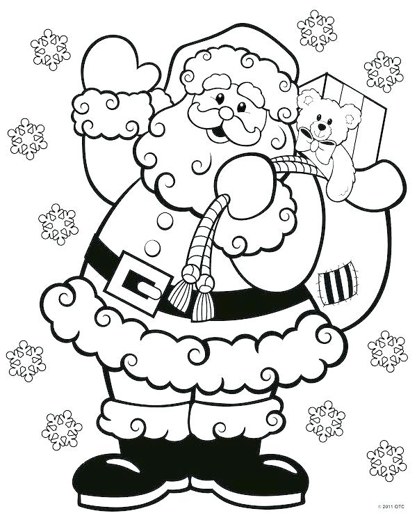 600x744 Santa Coloring Pages Free Free Pages Free Preschool Santa Coloring