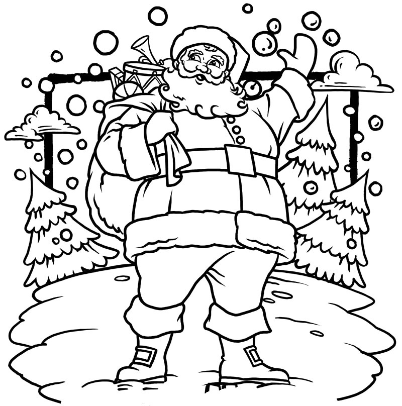 800x808 Free Printable Santa Claus Coloring Pages For Kids