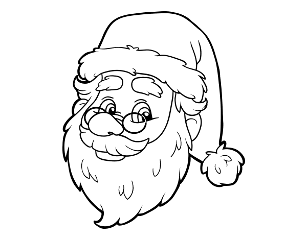 600x470 One Santa Claus Face Coloring Page