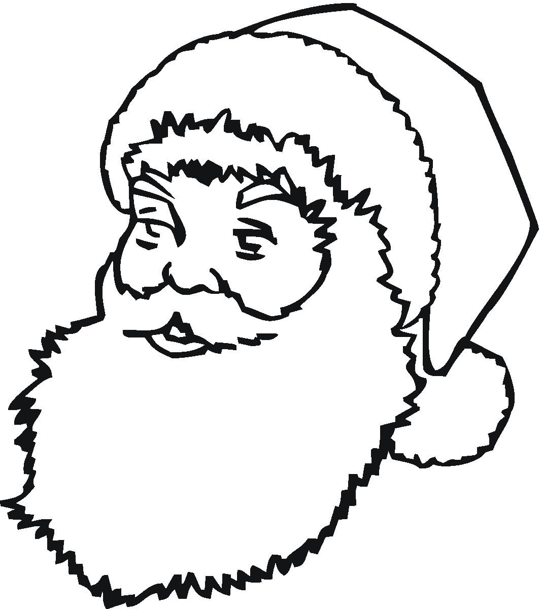 1068x1200 Santa Claus Face Coloring Page