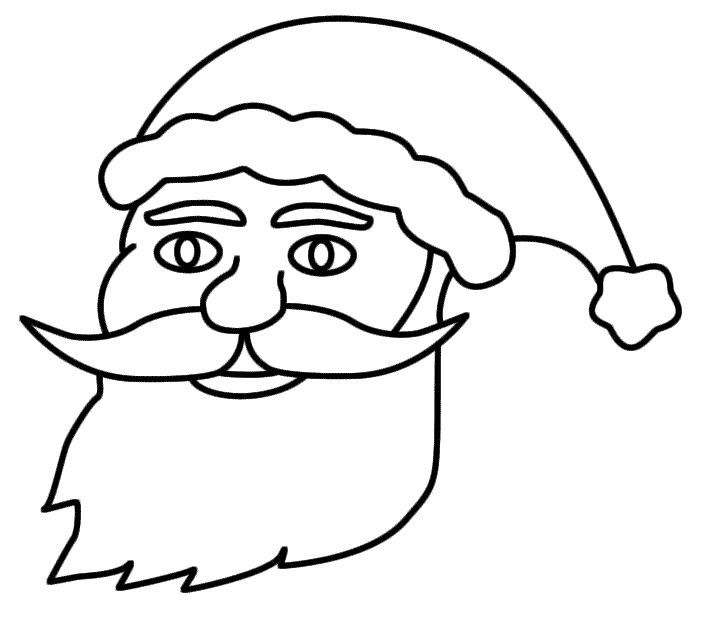 702x630 Santa Claus Face Coloring Page