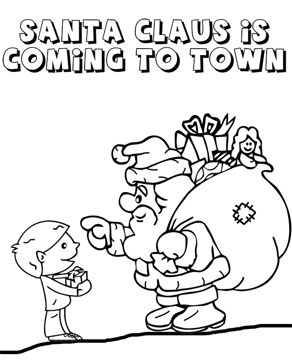 600x740 Santa Claus Coloring Page, Sheet, Book