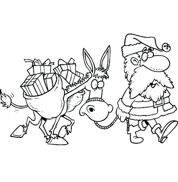 600x612 Santa Color Pages Coloring Picture Of And Reindeer Reindeer