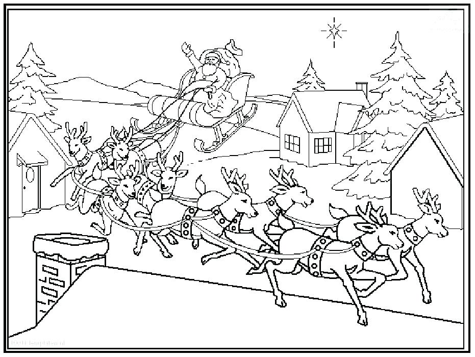 931x700 Santa Sleigh Coloring Page Explore Activity Village Colouring