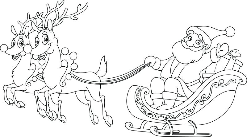 800x446 Santa Sleigh Coloring Page Sleigh Coloring Page In A Sleigh