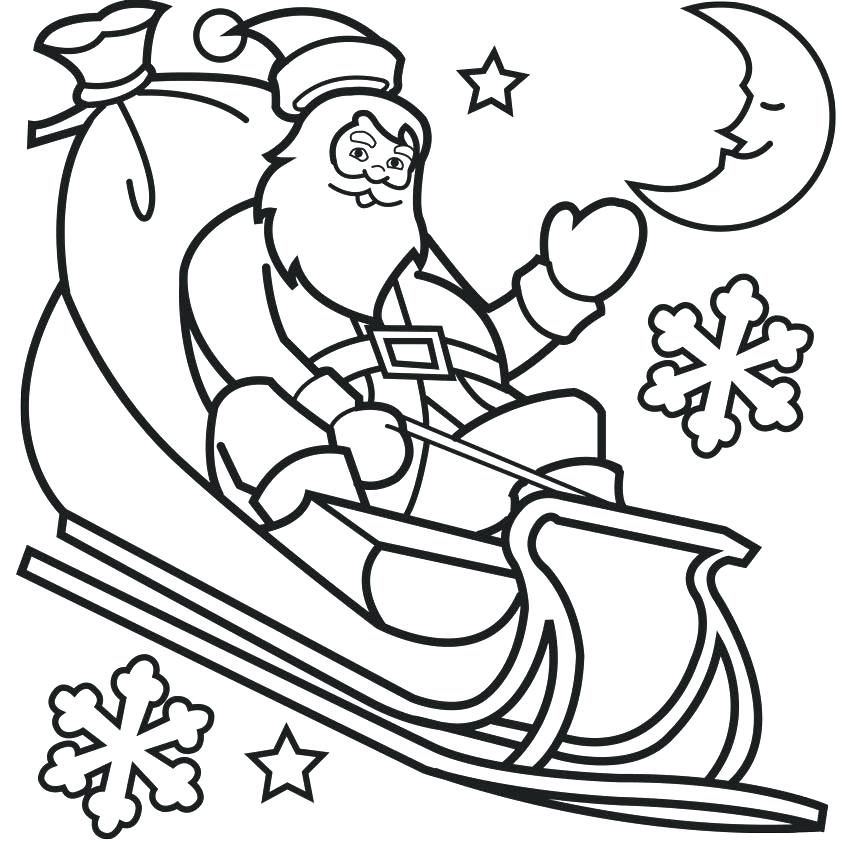 842x842 Santa In A Sleigh Coloring Page