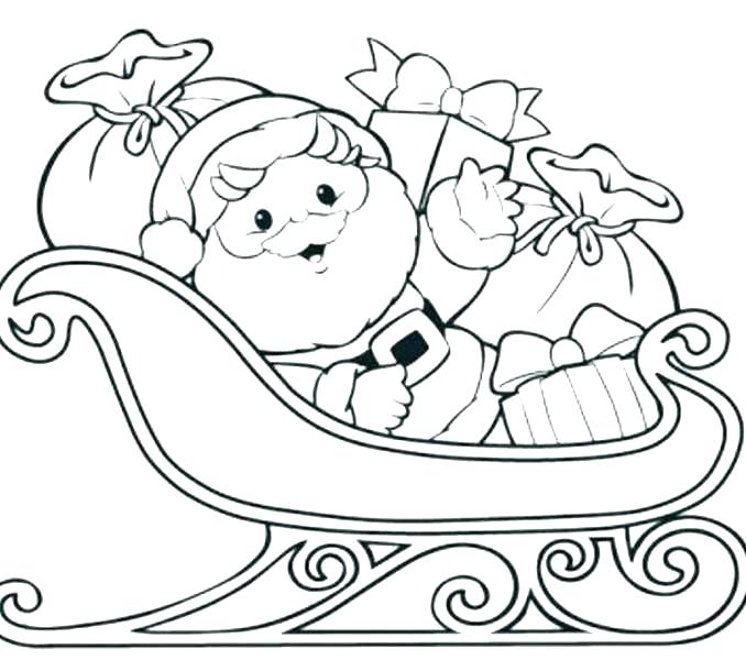 678x600 Santa Sleigh Coloring Page