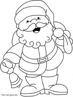 254x338 Printable Merry Christmas Happy Santa Claus Coloring Pages
