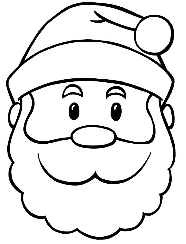 611x800 Santa Face Coloring Page