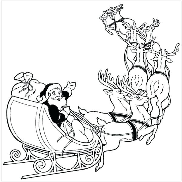 600x600 Coloring Pages Free For Your Kids On A Sleigh Coloring Page Santa
