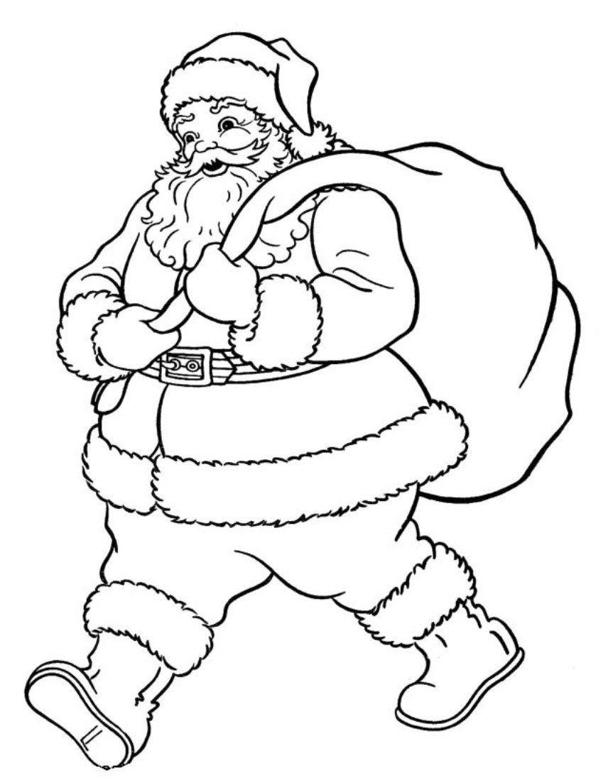 863x1099 Christmas Coloring Pages For Free Online Santa Printable