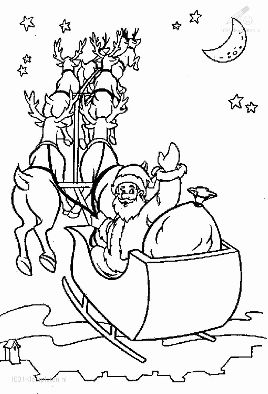 859x1260 Santa Claus In Sleigh Coloring Page Pics How To Draw Santa S