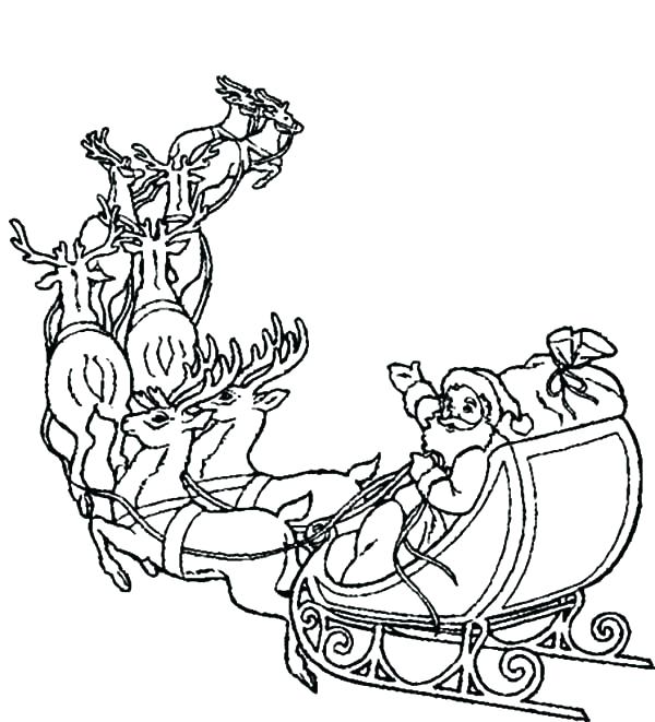 600x661 Santa Sleigh Coloring Page Santa Sleigh Coloring Pages Printable