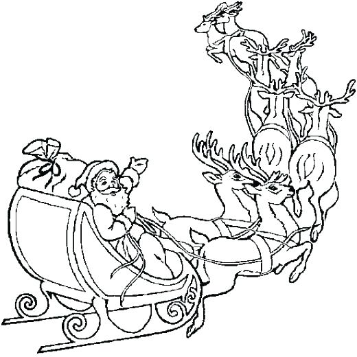 520x520 Santa Sleigh Coloring Page Sled Coloring Pages Sleigh Coloring