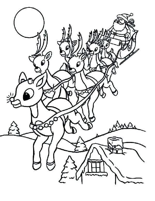 600x776 Santa Sleigh Coloring Page Sleigh Coloring Page Riding Sleigh