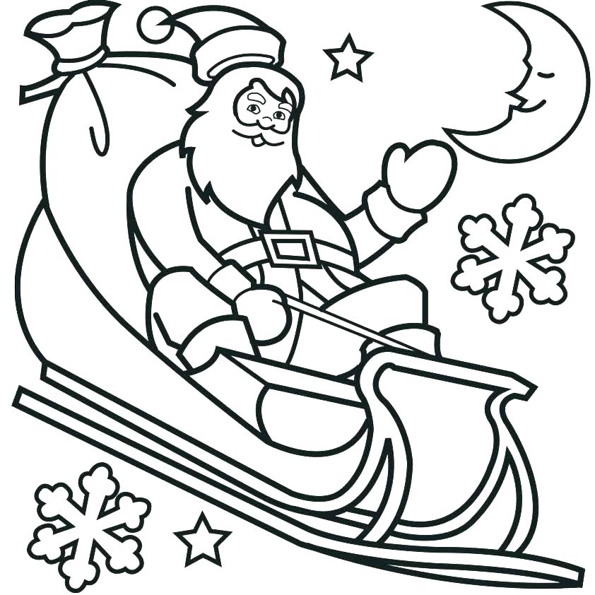 842x842 Santa Sleigh Coloring Pages Sleigh Colouring Pages Free Printable