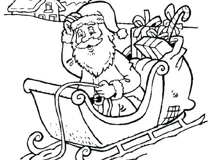 440x330 Santa Sleigh Coloring Page