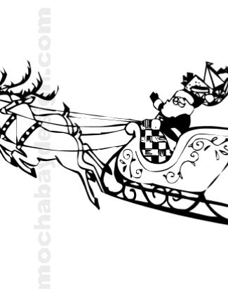 325x420 Printable Christmas Santa In Sleigh Coloring Page