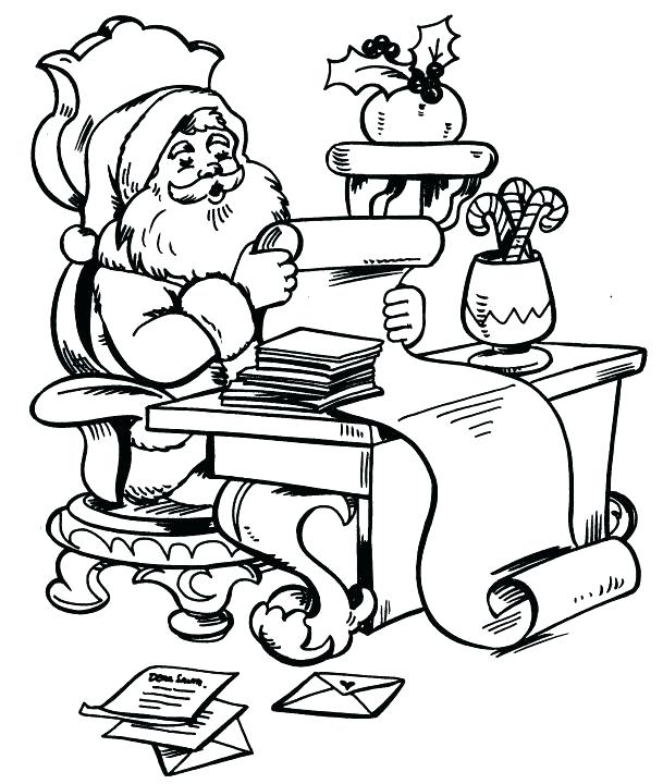 609x720 Santa Color Pages Decorating Tree With The Reindeer Coloring Page