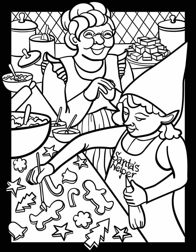 650x836 Santa's Busy Workshop Stained Glass Jr Coloring Book Dover