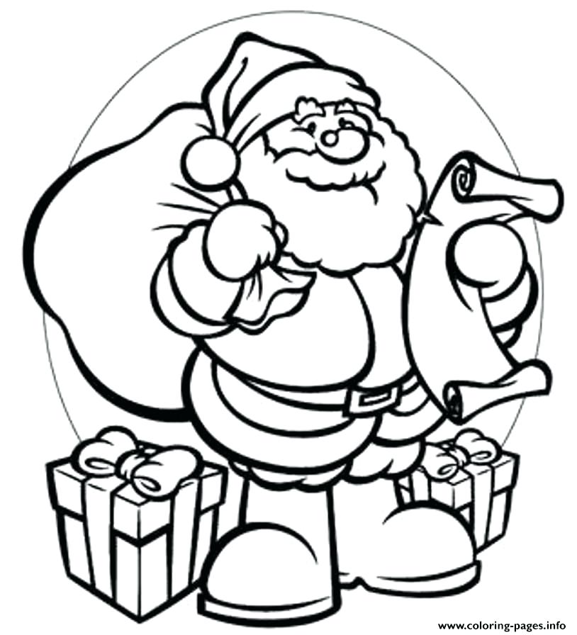 814x896 Santa Color Pages
