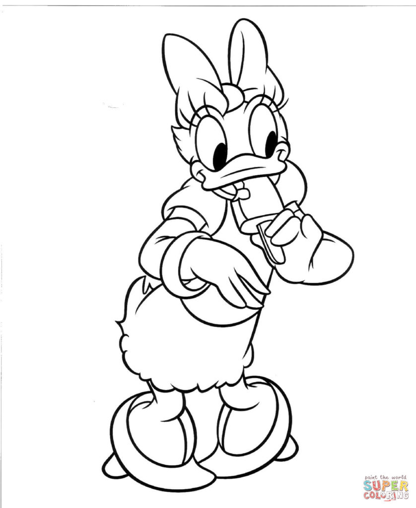 838x1024 Daisy Duck Coloring Pages Free Donald S Girlfriend Get Bubbles