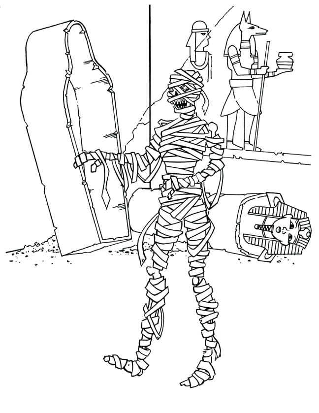 648x839 Egyptian Mummy Coloring Pages Sarcophagus Colouring Page