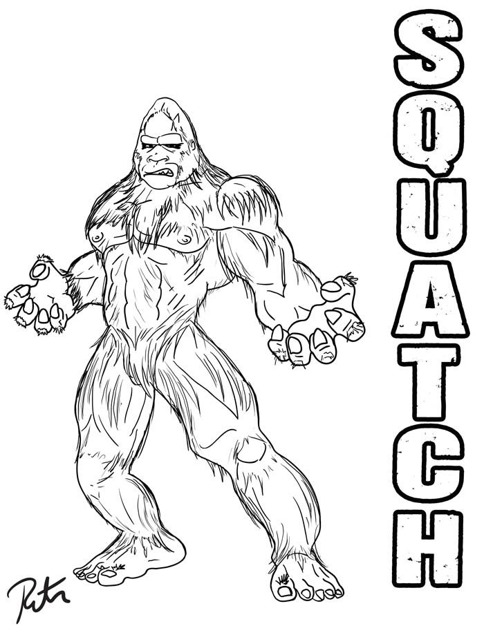 700x906 Finding Bigfoot Squatch Lineart