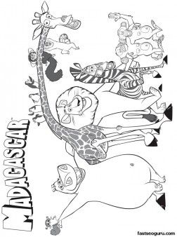 252x338 Printable Disney Madagascar Main Characters Coloring Pages