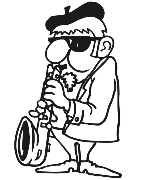 504x628 Sax Player Coloring Page Coloring Book