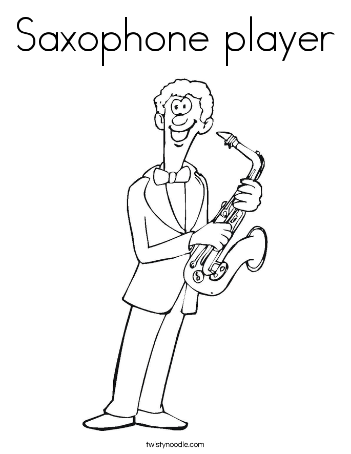 685x886 Saxophone Player Coloring Page