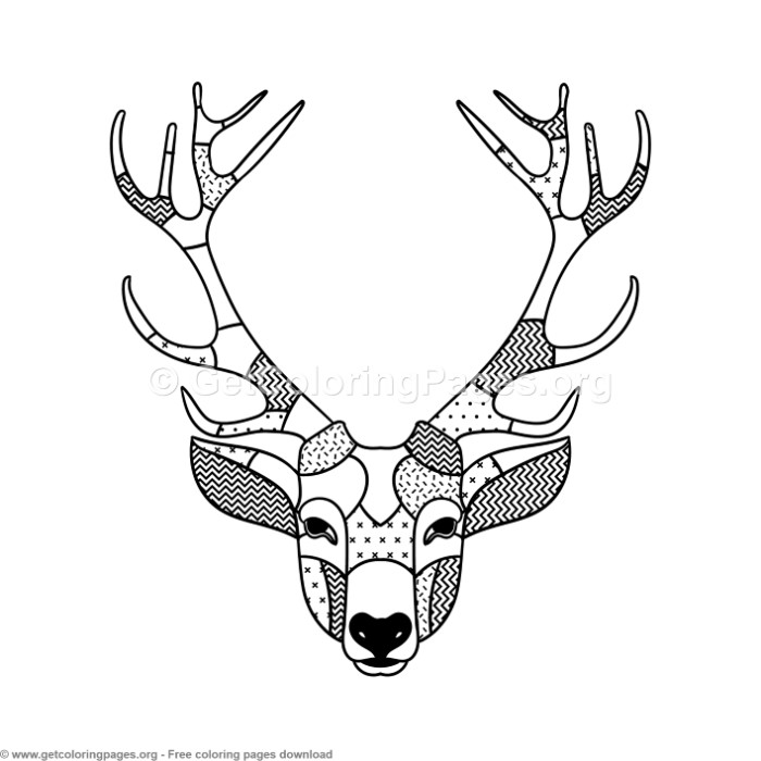 700x700 Scandinavian Style Deer Coloring Pages