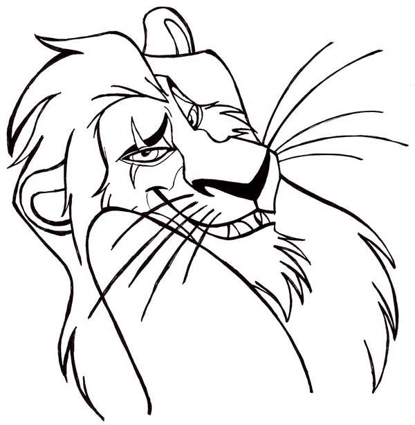 600x614 The Evil Scar The Lion King Coloring Page Coloring