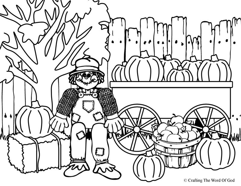 800x619 Thanksgiving Scarecrow Coloring Page Crafting The Word Of God