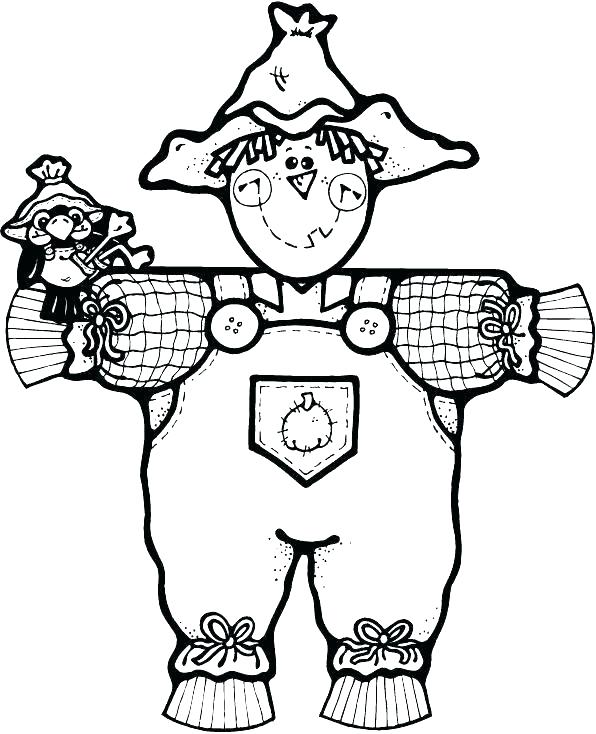 596x734 Scarecrow Coloring Page Printable Scarecrow Coloring Pages