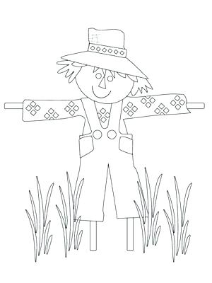 300x400 Free Scarecrow Coloring Pages