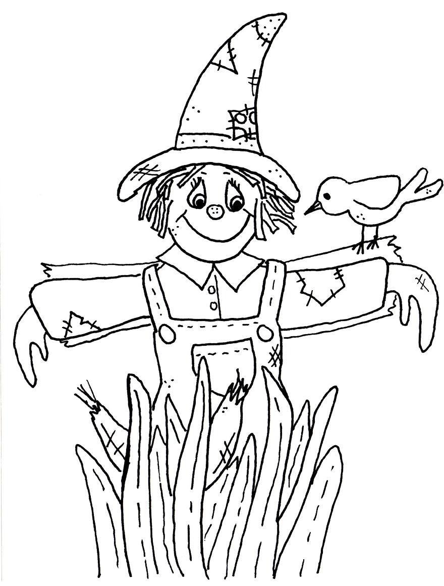 880x1161 Scarecrow Coloring Pages Printables Fun For Christmas Picturesque