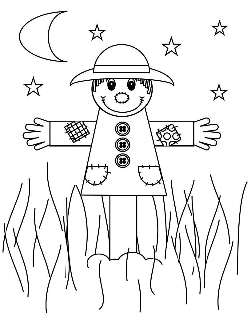 816x1056 Funny Scarecrow Coloring Page Http Coloringpage Co Arresting Head