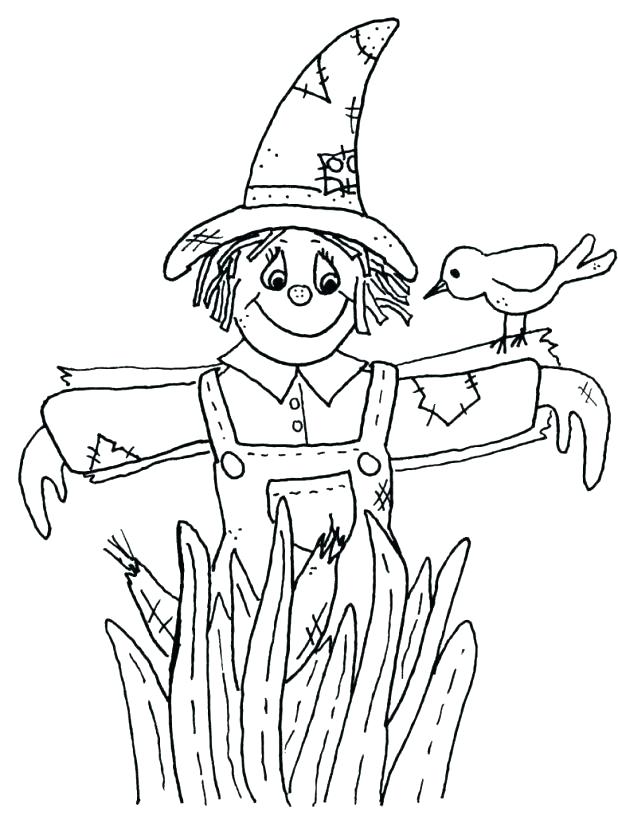 Scarecrow Head Coloring Page Sketch Coloring Page