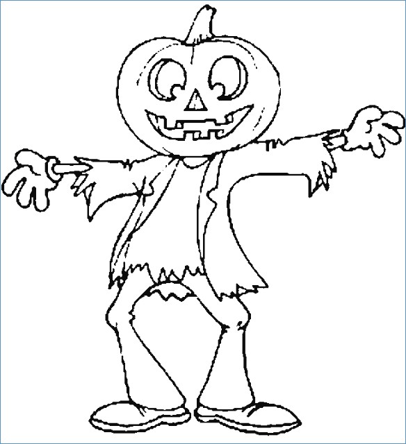 584x640 Halloween Coloring Pages Scarecrow