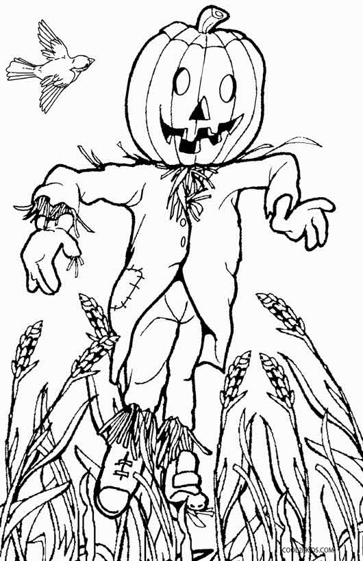 530x820 Printable Scarecrow Coloring Pages For Kids