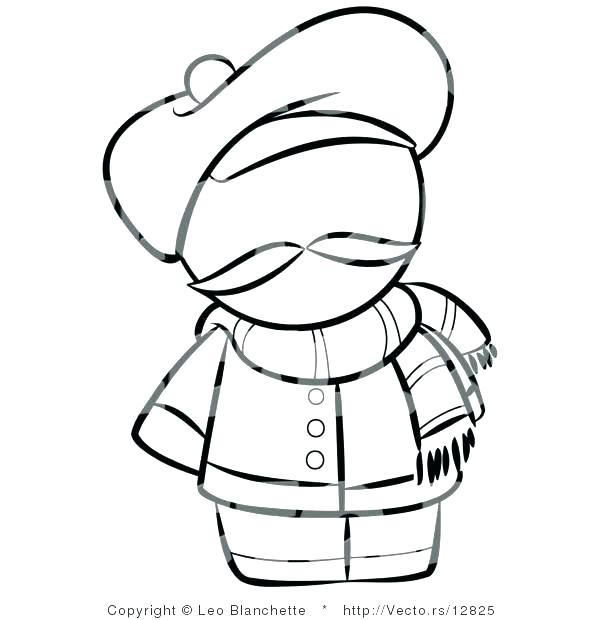 600x620 Person Outline Coloring Page Scarf Coloring Page Person Outline